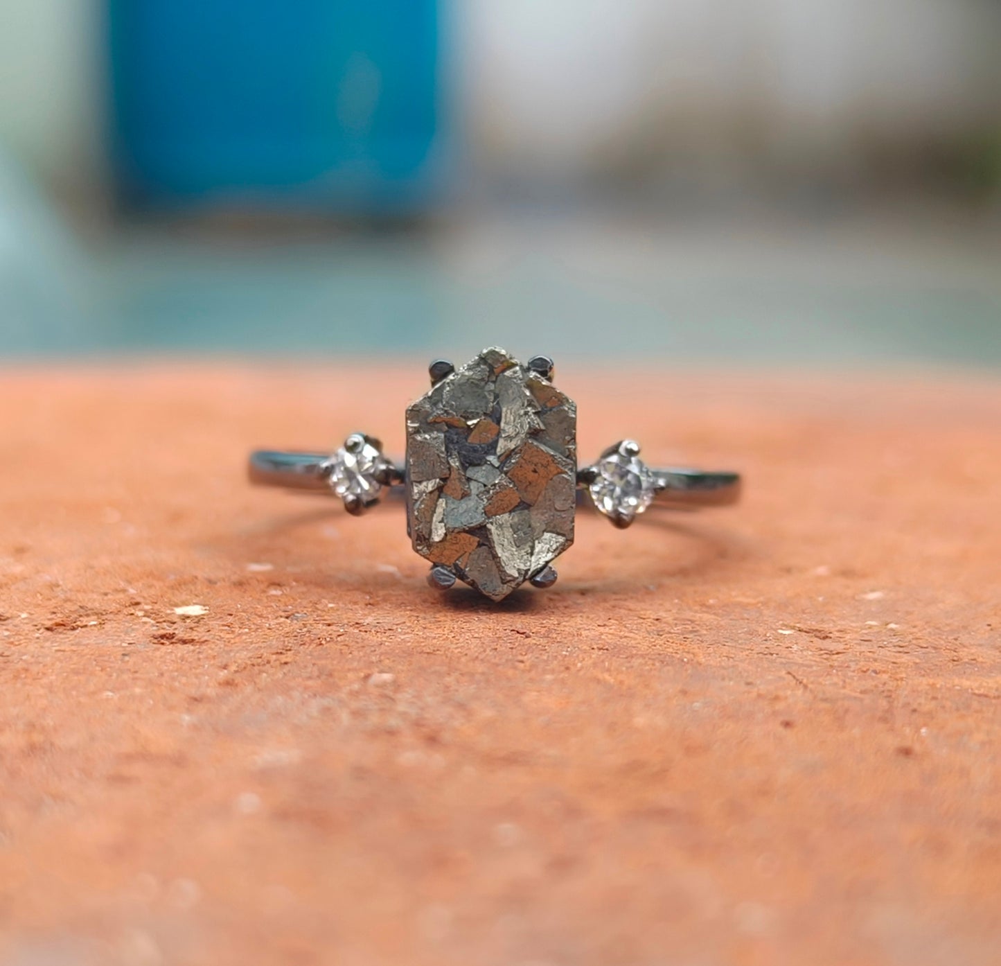 Raw Rough Pyrite Sterling Silver Ring | Silverforestaa - SILVERFORESTAA