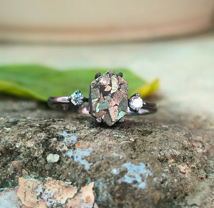 Raw Rough Pyrite Sterling Silver Ring | Silverforestaa - SILVERFORESTAA