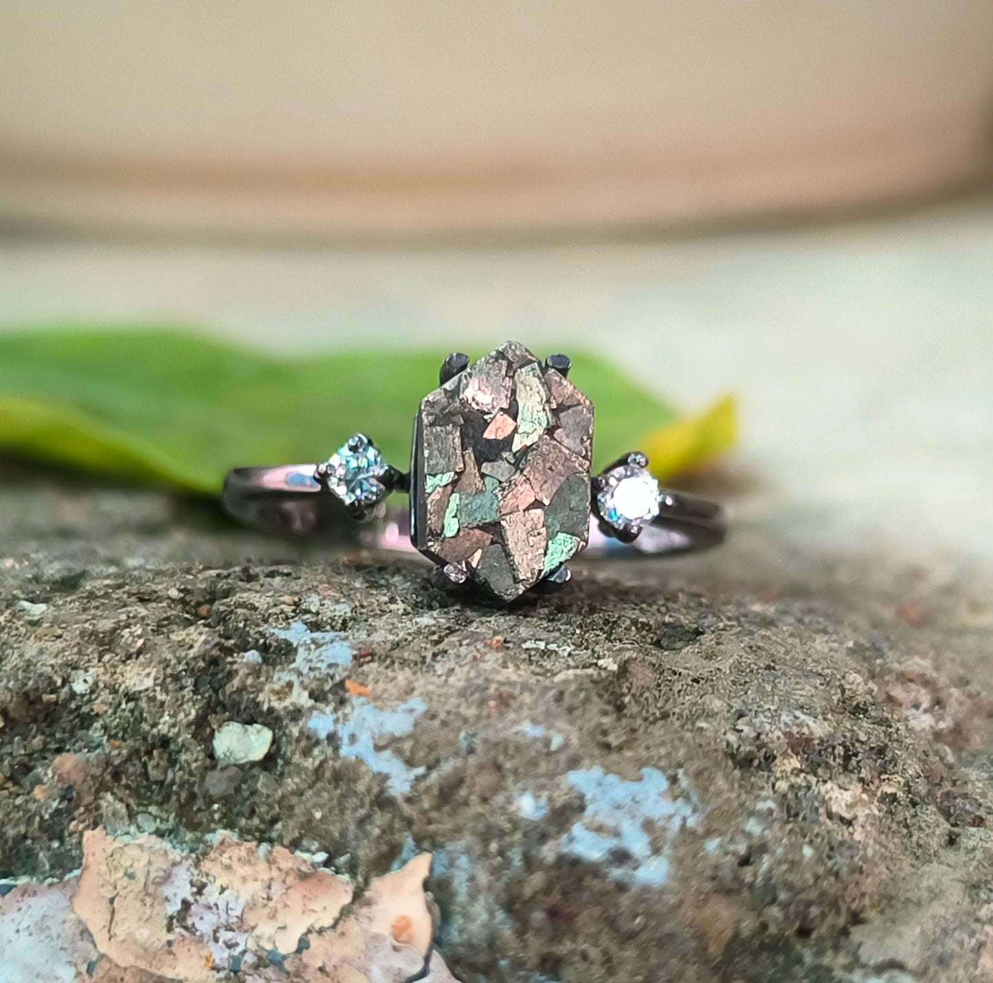 Raw Rough Pyrite Sterling Silver Ring | Silverforestaa - SILVERFORESTAA
