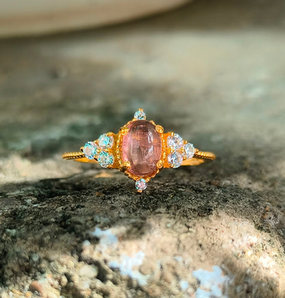 Pink Tourmaline Ring – Dainty 925 Sterling Silver Minimalist Jewelry - SILVERFORESTAA