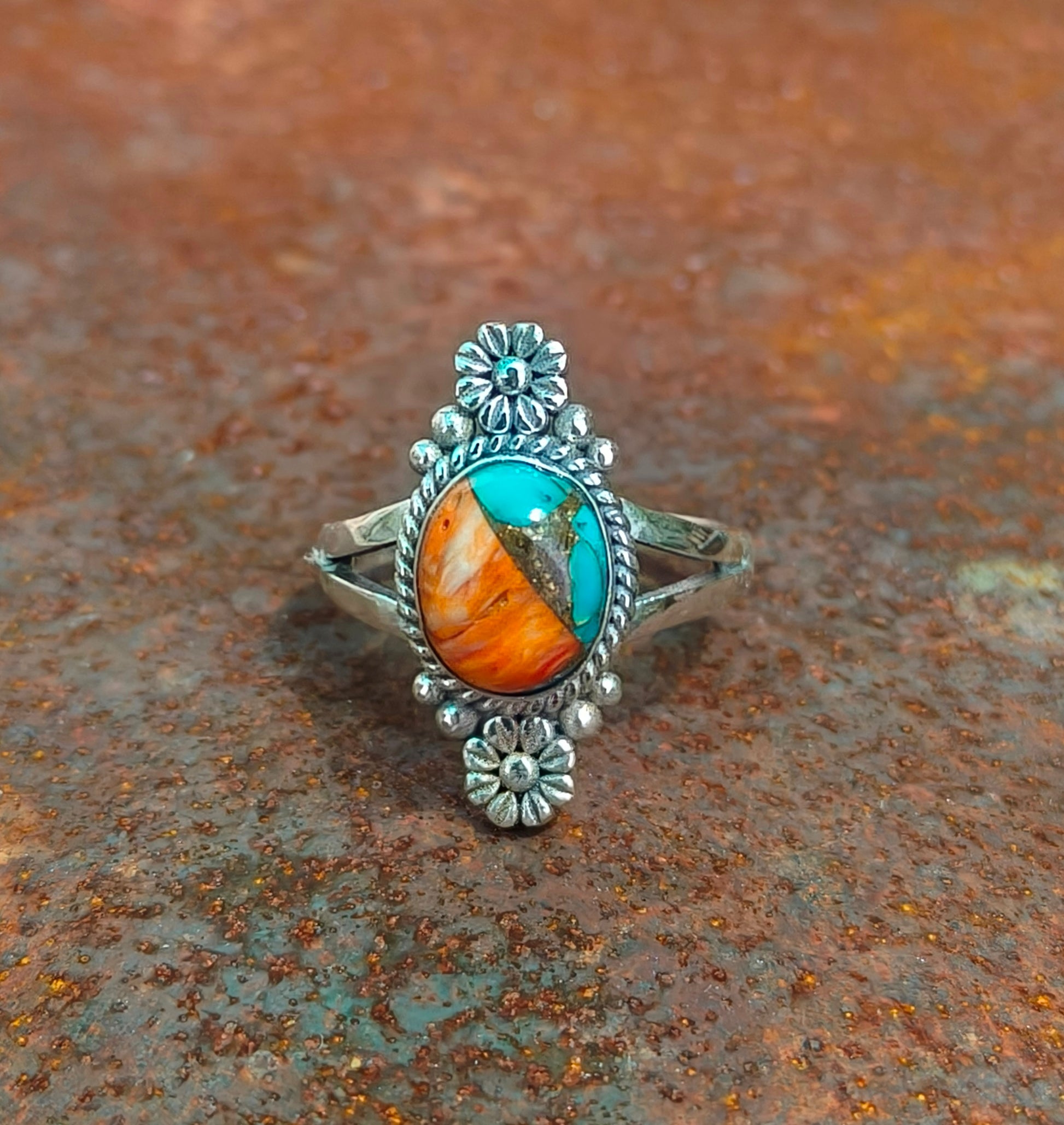 Oyster Copper Turquoise Ring by Silverforestaa – Artisan Craftsmanship - SILVERFORESTAA