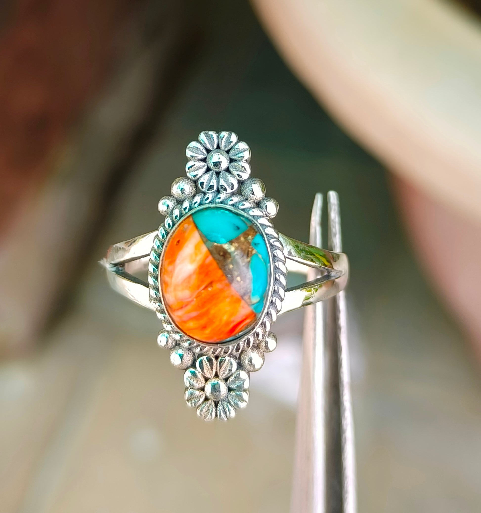 Oyster Copper Turquoise Ring by Silverforestaa – Artisan Craftsmanship - SILVERFORESTAA