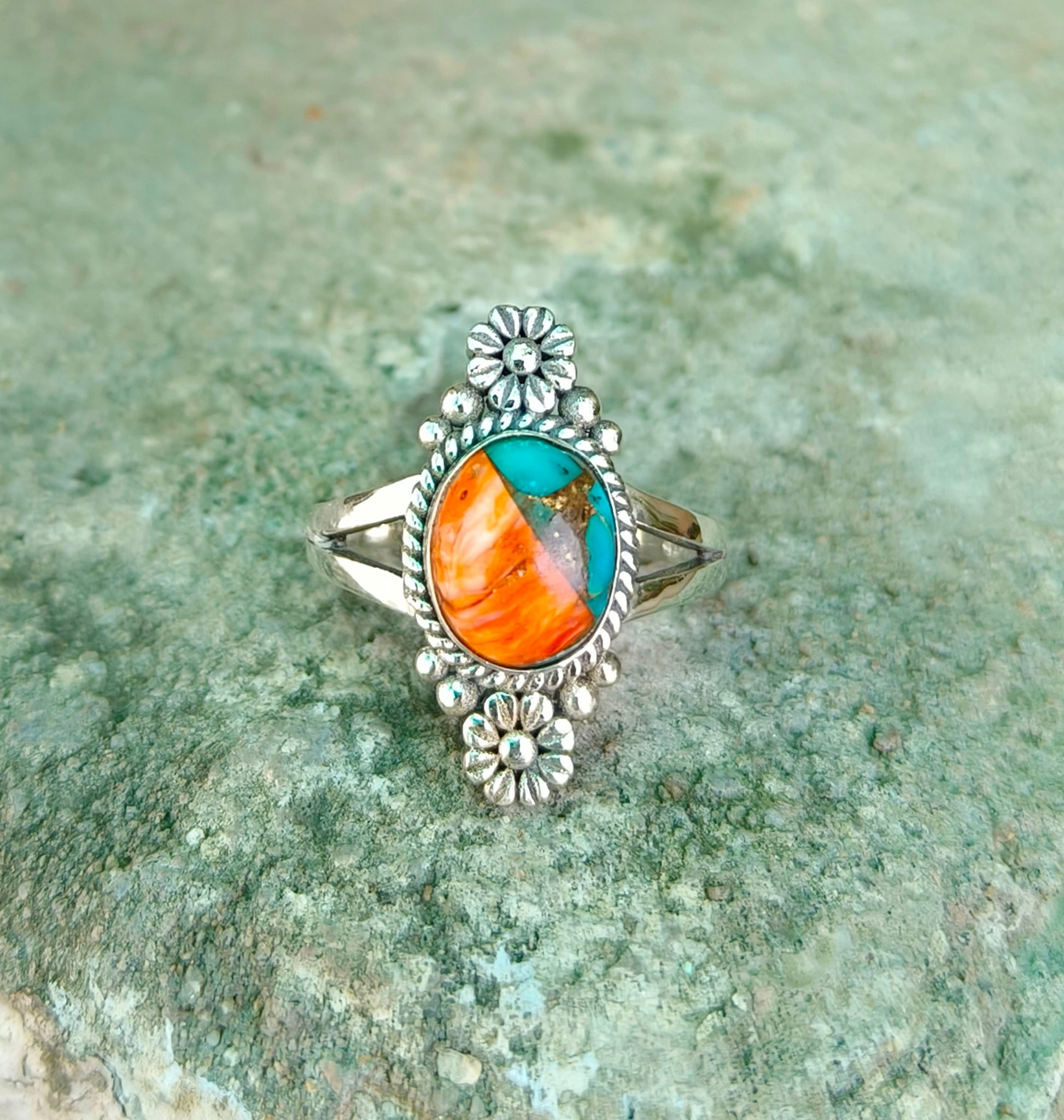 Oyster Copper Turquoise Ring by Silverforestaa – Artisan Craftsmanship - SILVERFORESTAA