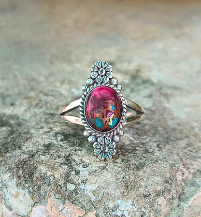 Purple Copper Turquoise Boho Ring - Elegant & Unique - SILVERFORESTAA