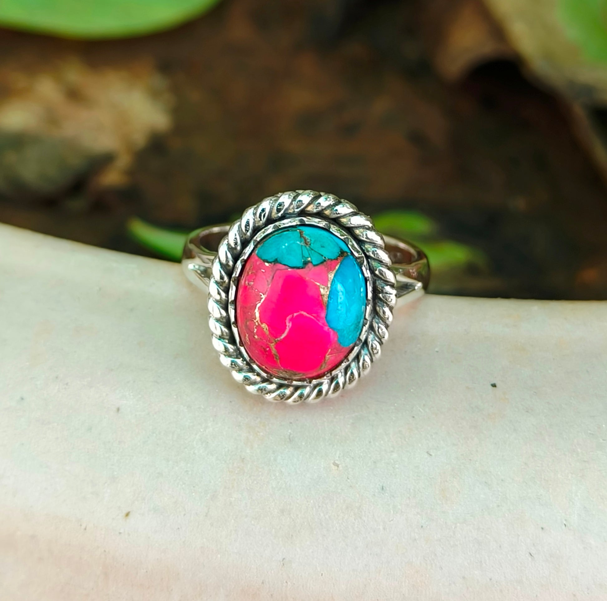 Cotton Candy Turquoise Ring in 925 Sterling Silver – Sweet & Stylish - SILVERFORESTAA