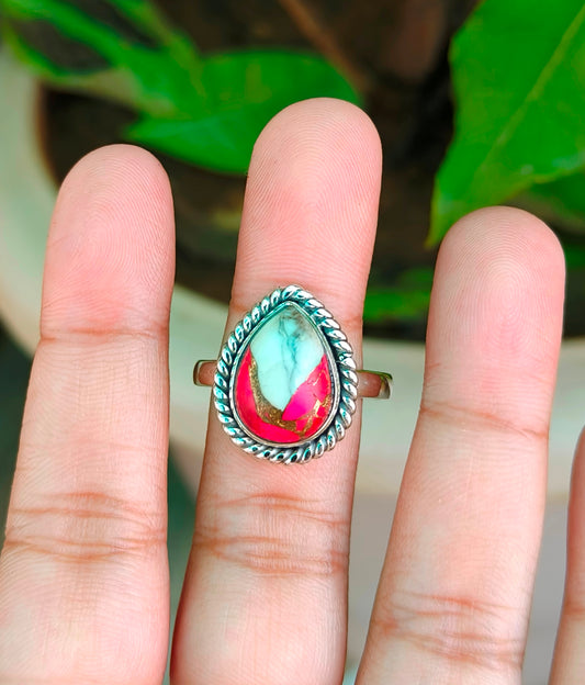 Twilight Cotton Candy – Soft Turquoise Ring in Sterling Silver - SILVERFORESTAA