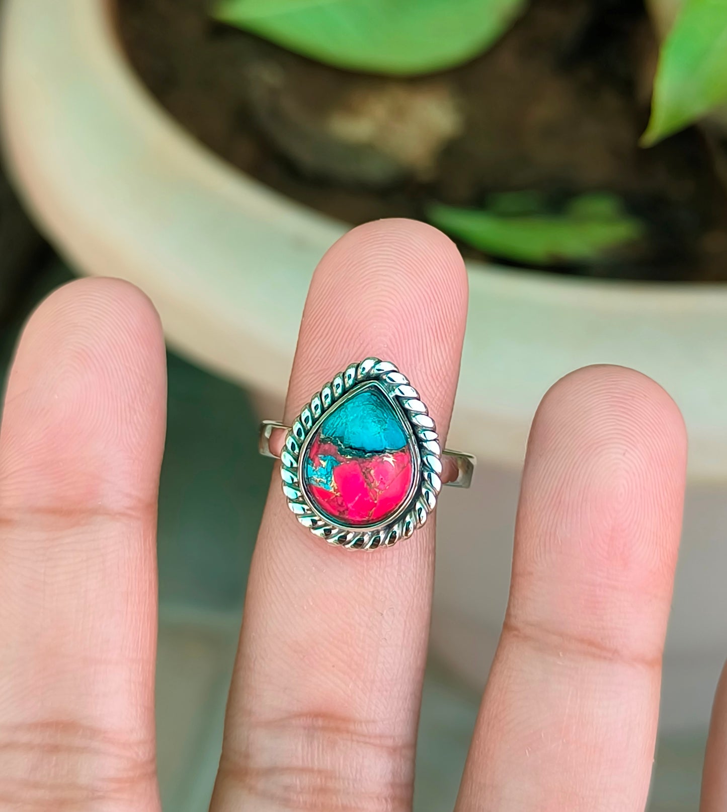 Twilight Cotton Candy – Soft Turquoise Ring in Sterling Silver - SILVERFORESTAA