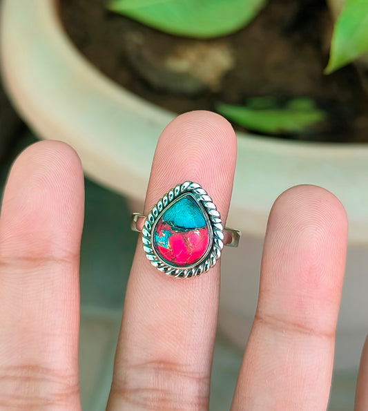Twilight Cotton Candy – Soft Turquoise Ring in Sterling Silver - SILVERFORESTAA