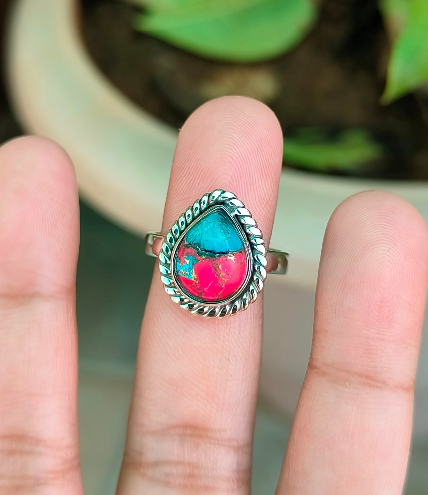 Twilight Cotton Candy – Soft Turquoise Ring in Sterling Silver - SILVERFORESTAA