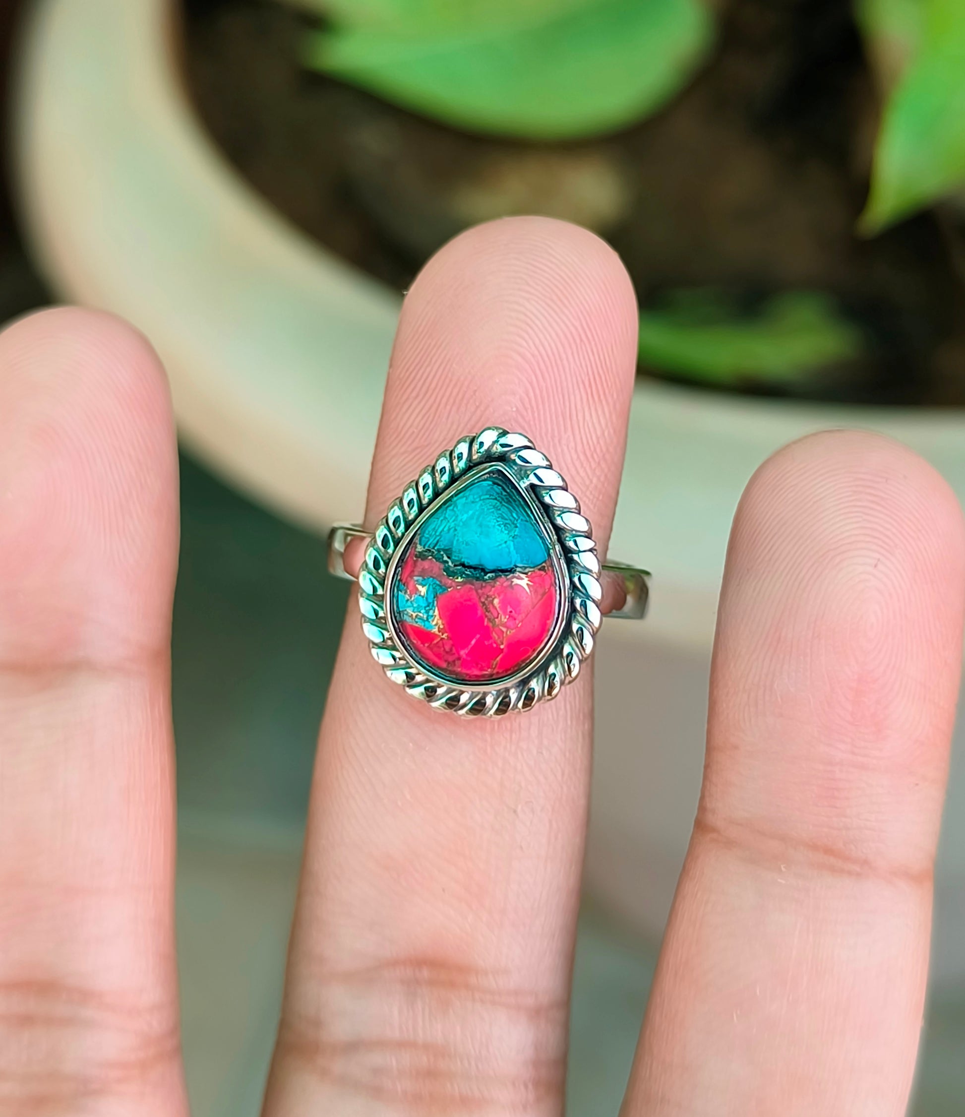Twilight Cotton Candy – Soft Turquoise Ring in Sterling Silver - SILVERFORESTAA