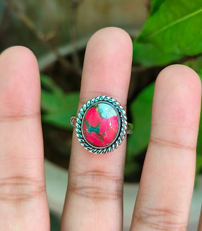 Vintage Vibes – Cotton Candy Turquoise Ring Handmade in Silver - SILVERFORESTAA