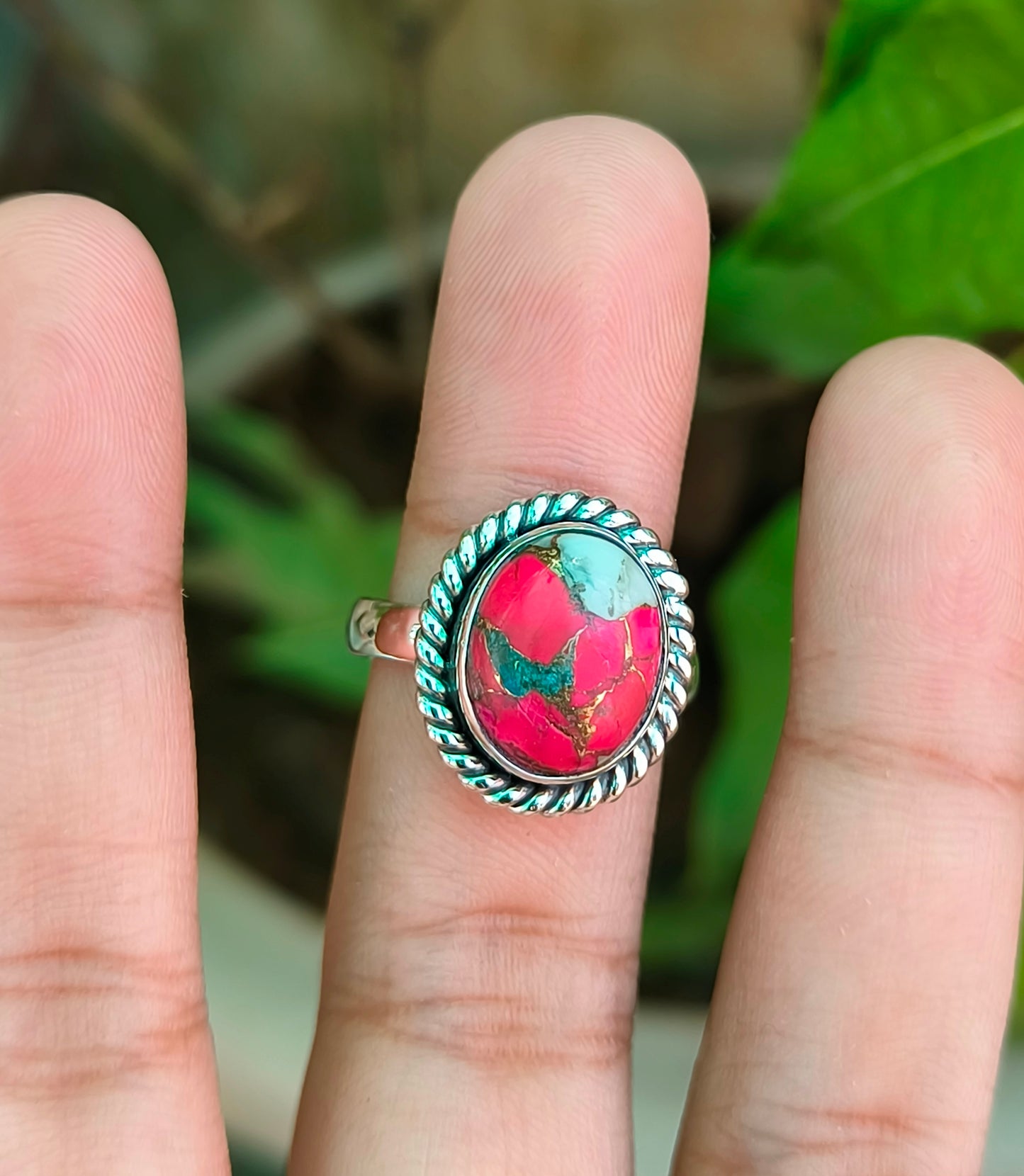 Vintage Vibes – Cotton Candy Turquoise Ring Handmade in Silver - SILVERFORESTAA