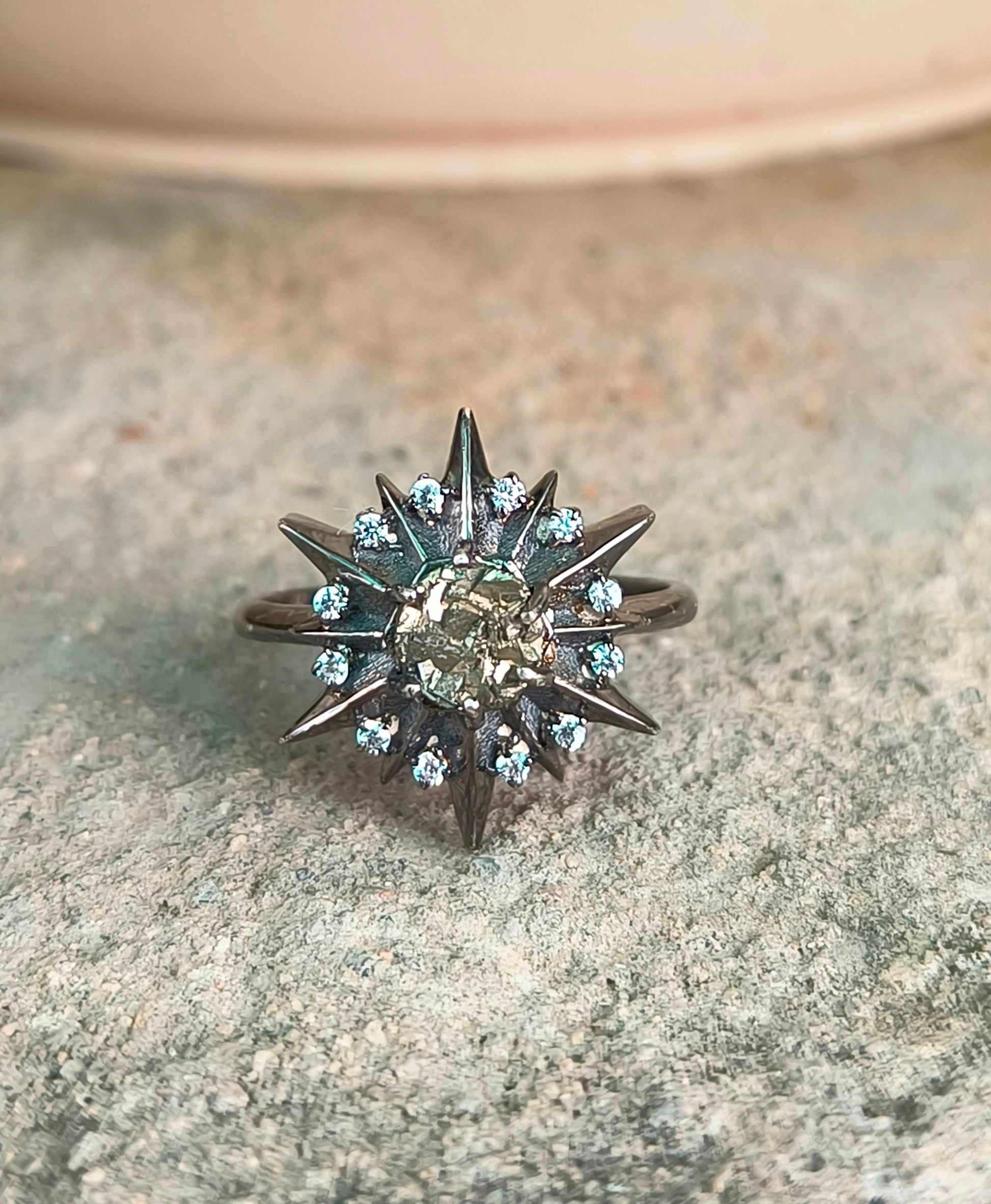 925 Sterling Silver Raw Pyrite Minimalist Ring | SilverForestaa Jewelry - SILVERFORESTAA