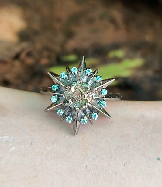 925 Sterling Silver Raw Pyrite Minimalist Ring | SilverForestaa Jewelry - SILVERFORESTAA
