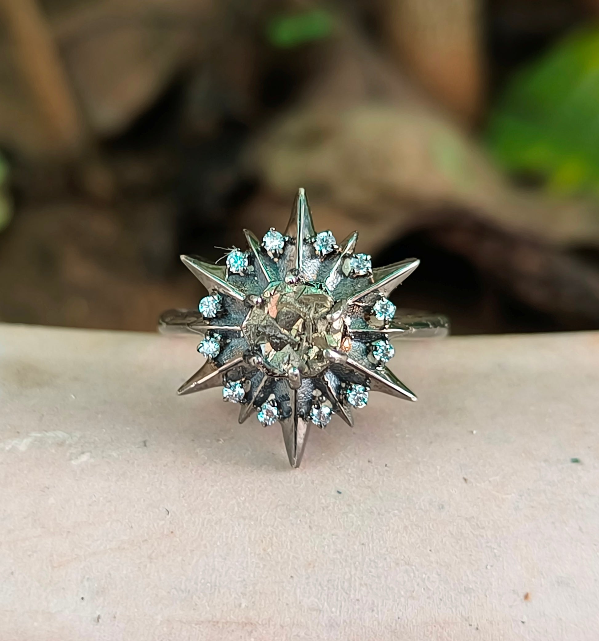 925 Sterling Silver Raw Pyrite Minimalist Ring | SilverForestaa Jewelry - SILVERFORESTAA