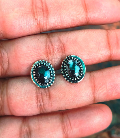 White Buffalo Stud Earrings | 925 Sterling Silver Jewelry