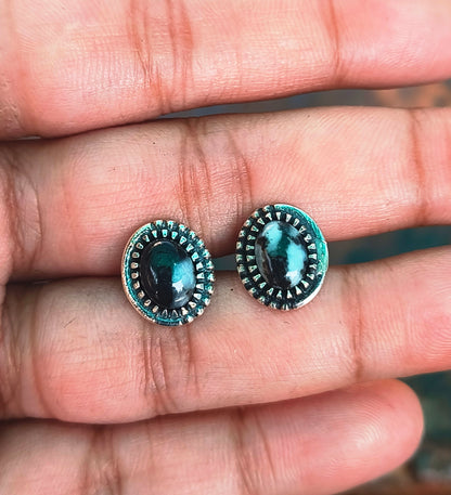 White Buffalo Stud Earrings | 925 Sterling Silver Jewelry