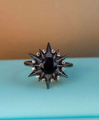 Handmade Black Onyx Ring – Sterling Silver Dainty Jewelry