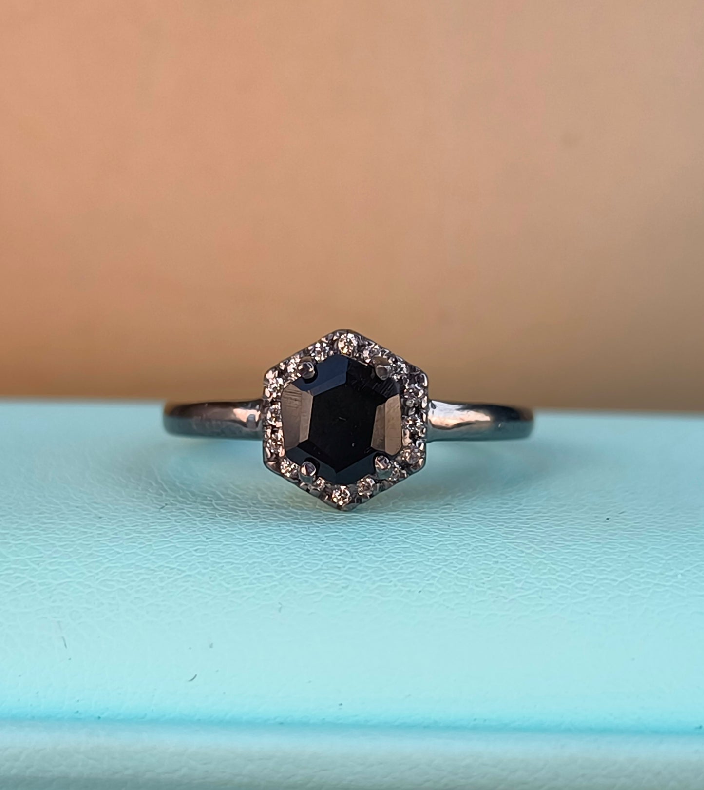 Black Onyx Gemstone Ring | Dainty 925 Silver Engagement Ring
