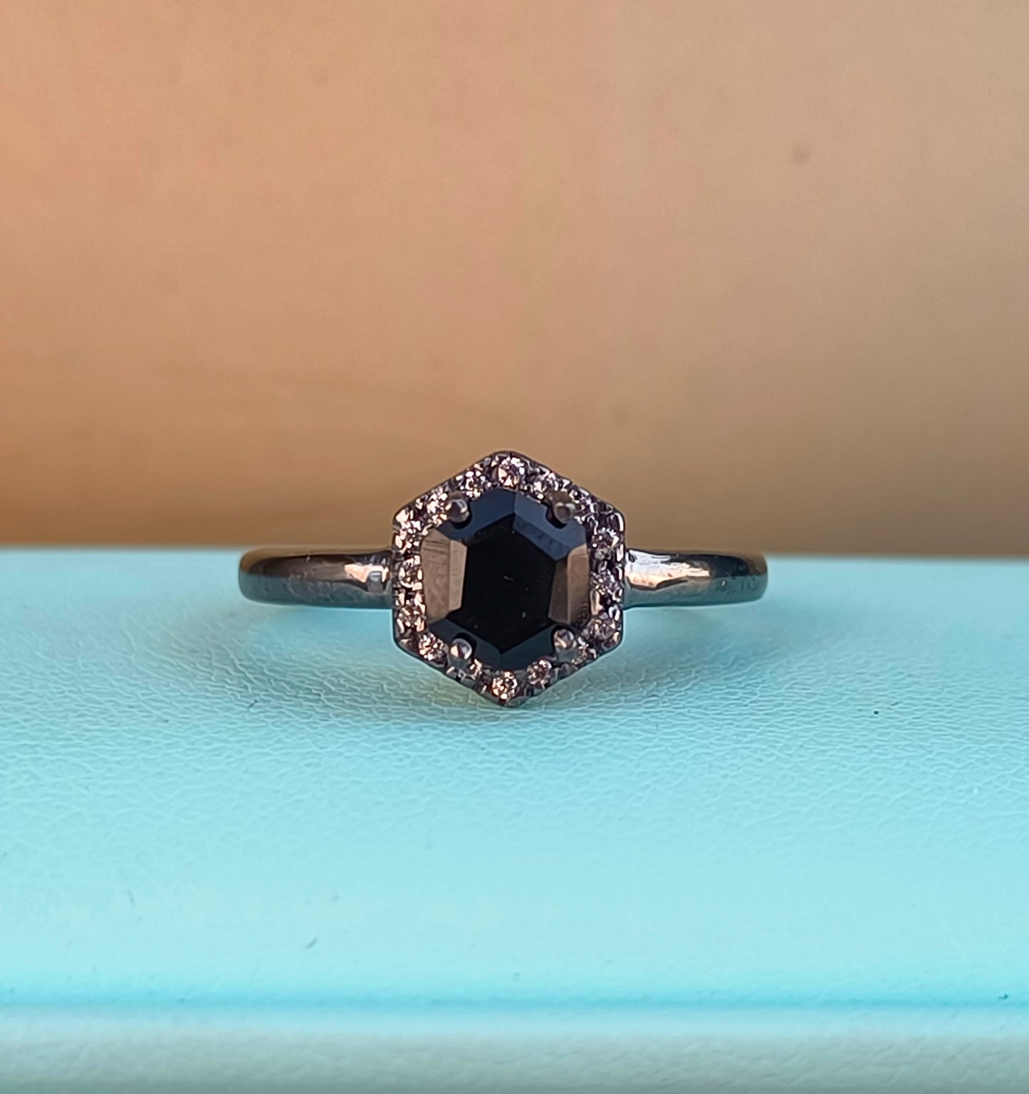 Black Onyx Gemstone Ring | Dainty 925 Silver Engagement Ring