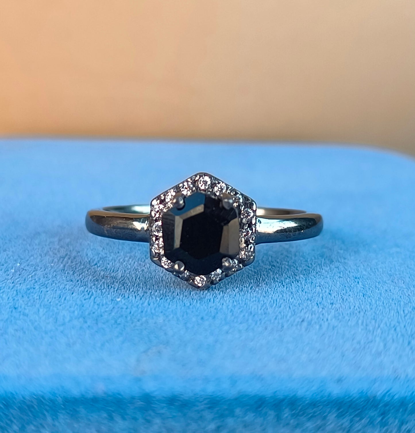 Black Onyx Gemstone Ring | Dainty 925 Silver Engagement Ring
