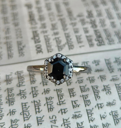 Black Onyx Gemstone Ring | Dainty 925 Silver Engagement Ring