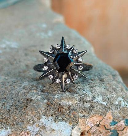 Dainty Black Onyx Ring – Handmade Sterling Silver Jewelry