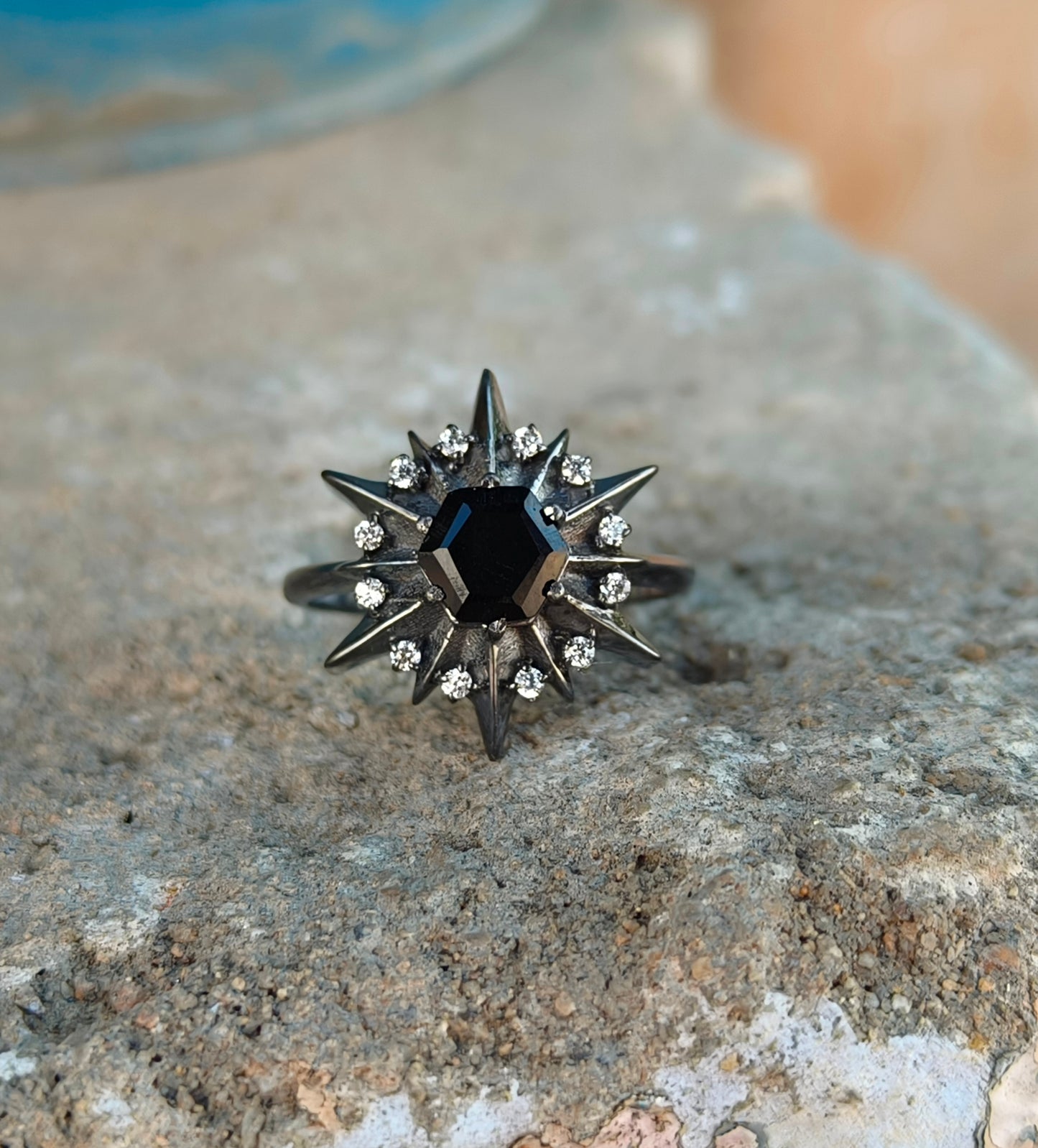Dainty Black Onyx Ring – Handmade Sterling Silver Jewelry