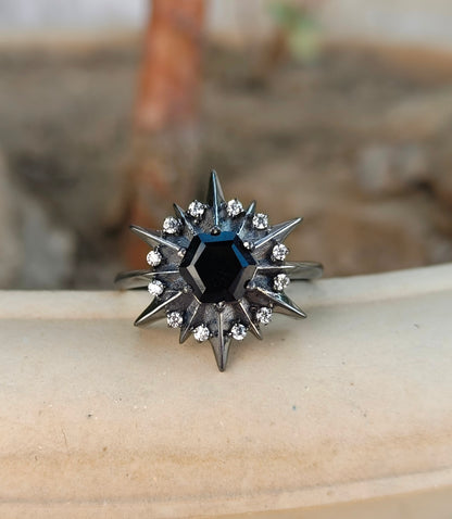 Dainty Black Onyx Ring – Handmade Sterling Silver Jewelry