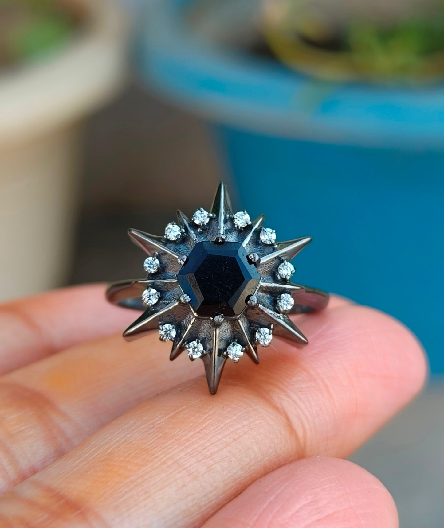 Dainty Black Onyx Ring – Handmade Sterling Silver Jewelry