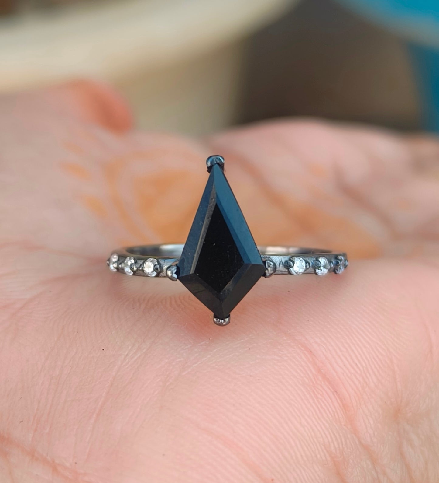 Kite Black Onyx Ring 925 Silver - SilverForestaa