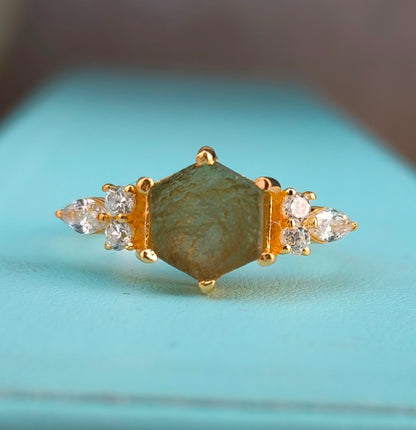 Raw Moldavite Silver Ring – SilverForestaa