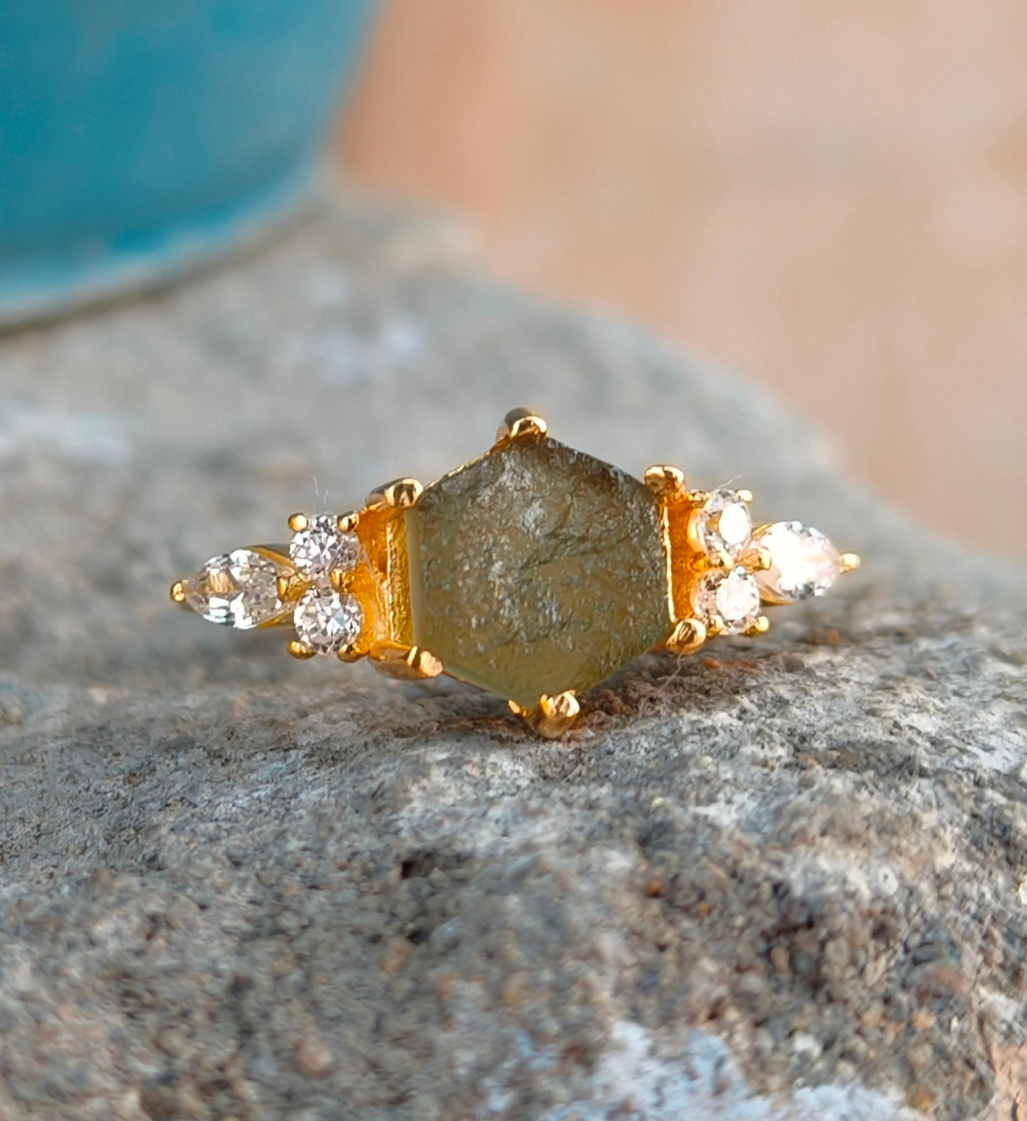 Raw Moldavite Silver Ring – SilverForestaa
