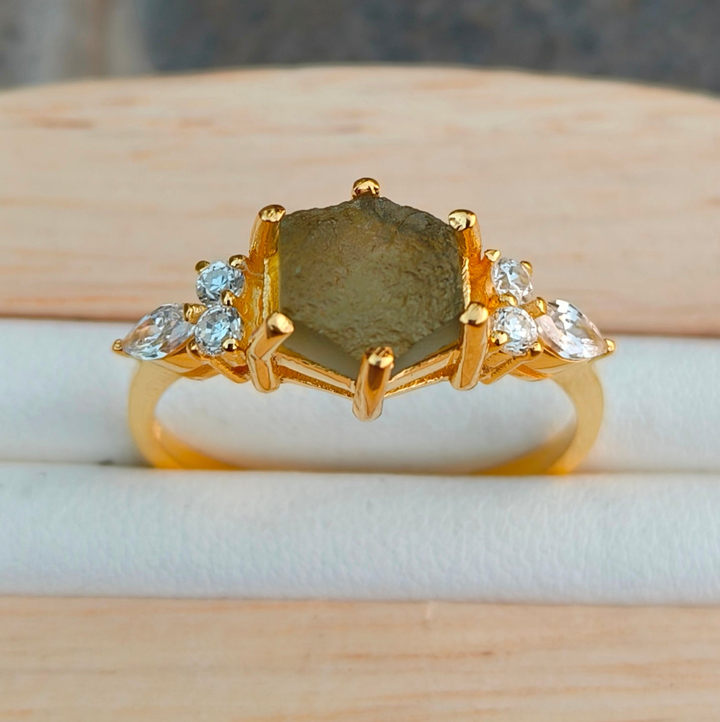 Raw Moldavite Silver Ring – SilverForestaa