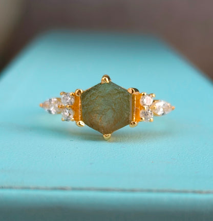 Raw Moldavite Silver Ring – SilverForestaa