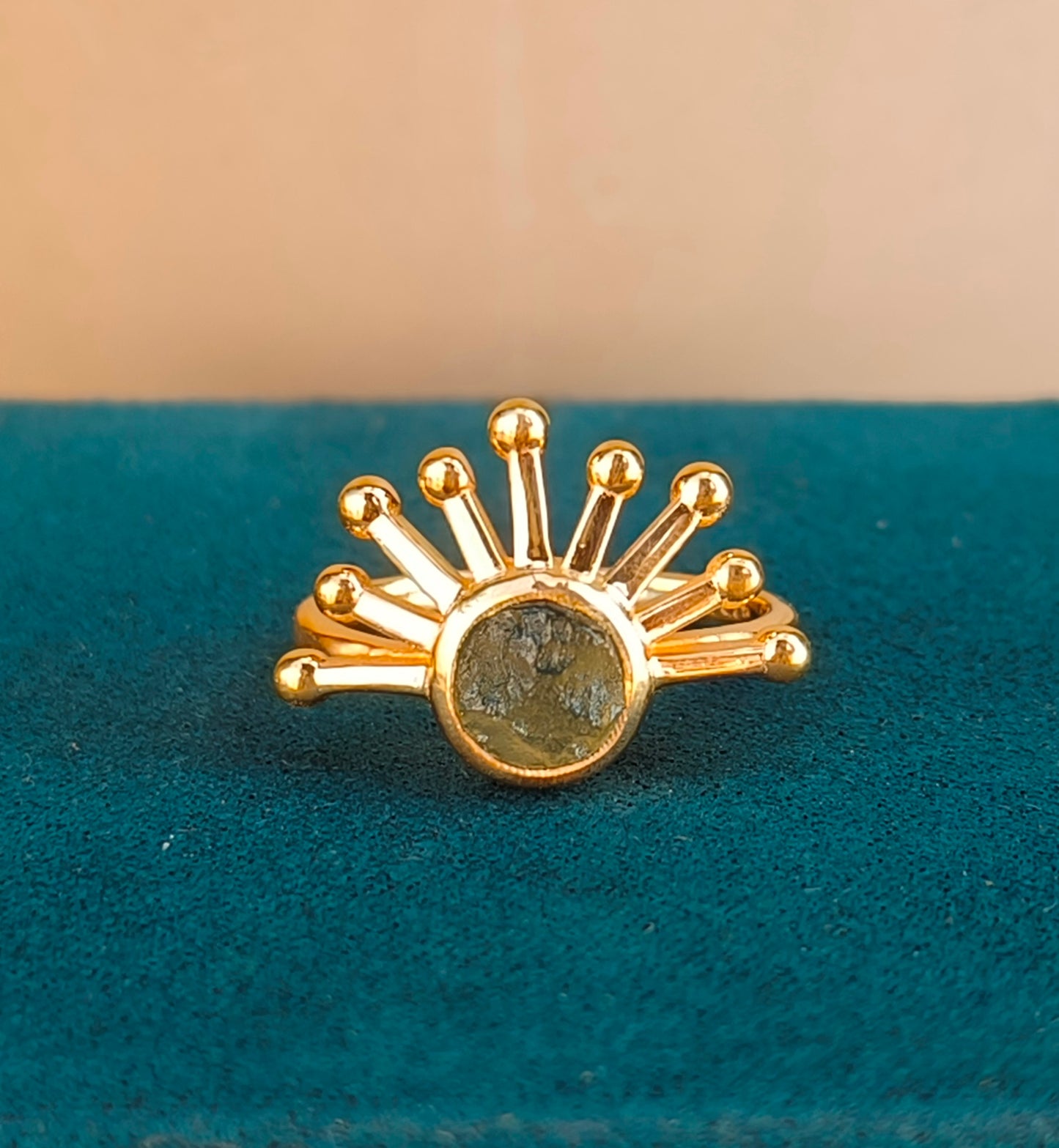 Authentic Raw Moldavite Ring Healing Crystal Jewelry - SilverForestaa