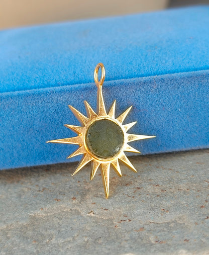 Authentic Raw Moldavite Pendant – 925 Silver Necklace