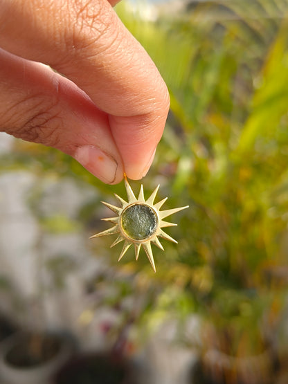 Authentic Raw Moldavite Pendant – 925 Silver Necklace