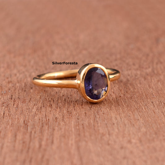 Blue Sapphire Stacking Ring – Handmade Artisan Silver Jewelry