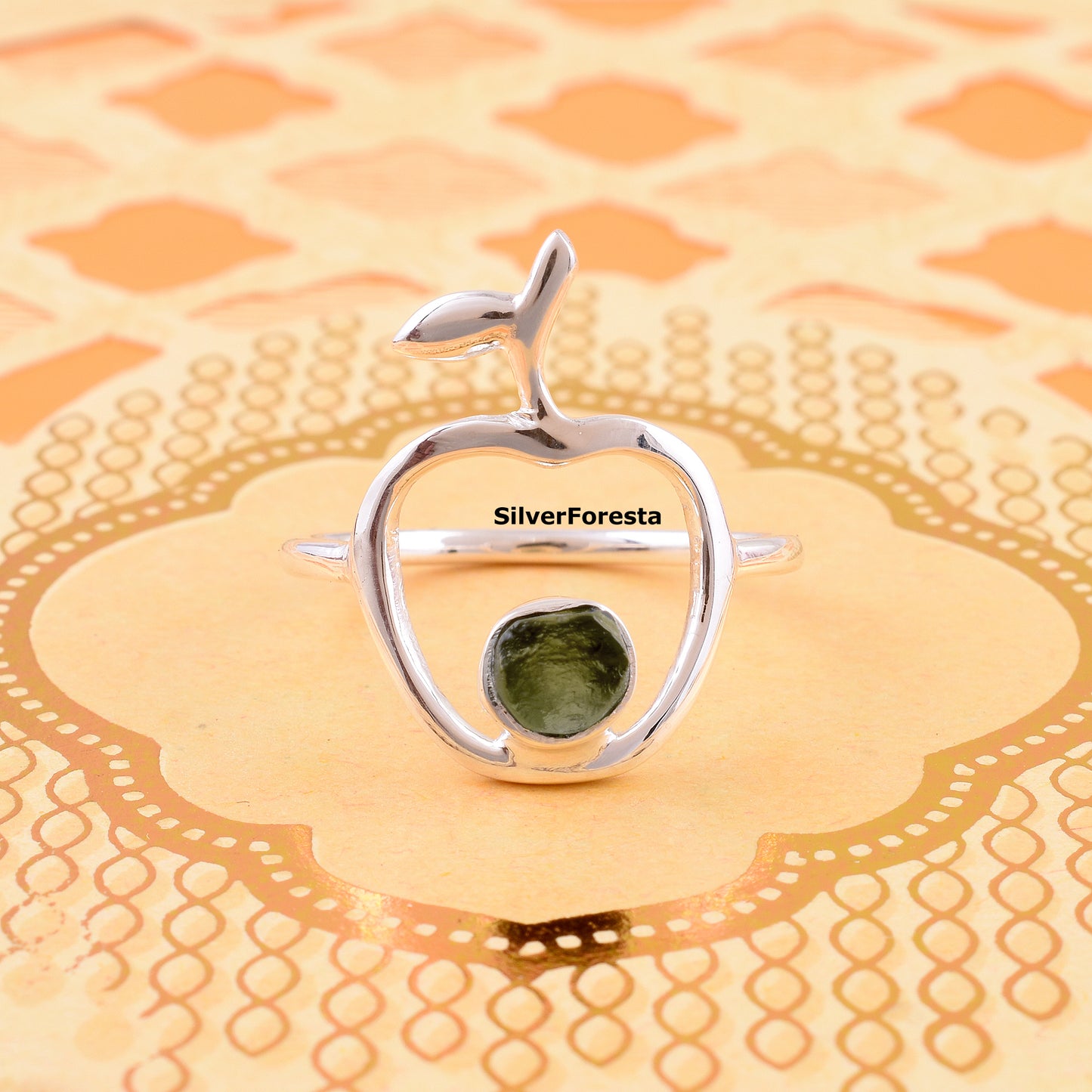Healing Moldavite Ring Transformation Ring - SilverForestaa