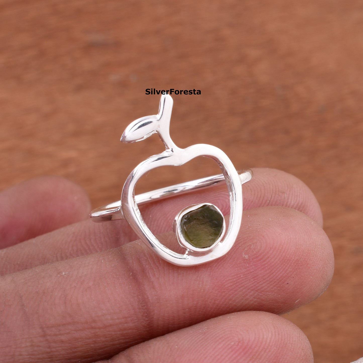 Healing Moldavite Ring Transformation Ring - SilverForestaa