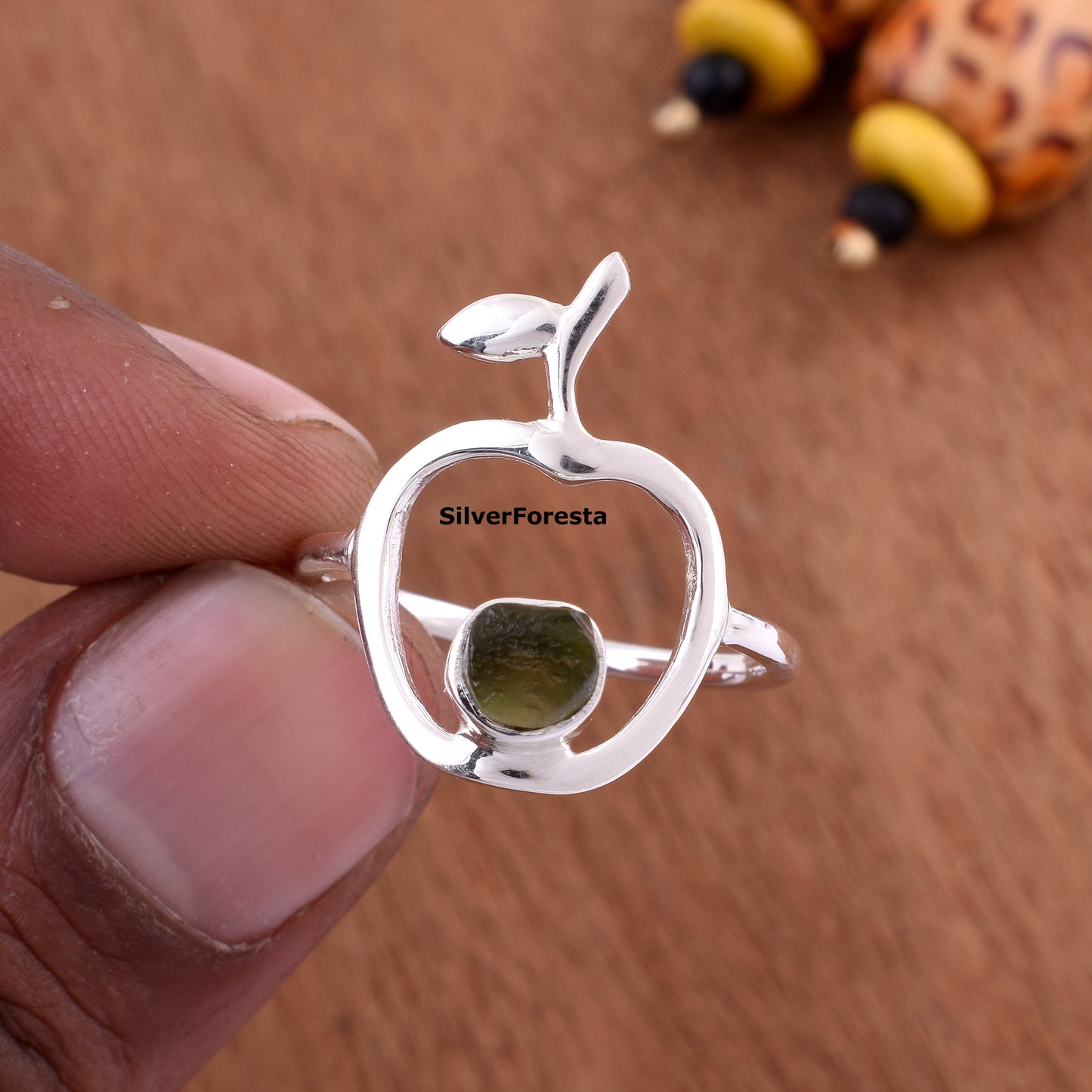 Healing Moldavite Ring Transformation Ring - SilverForestaa