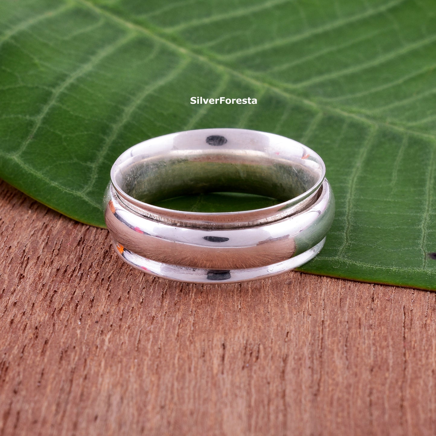 Spinner Ring 925 Sterling Silver Fidget Jewelry - SilverForestaa