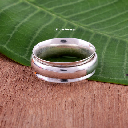 Spinner Ring 925 Sterling Silver Fidget Jewelry - SilverForestaa