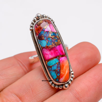 Purple Copper Mohave Turquoise Women's Ring – Handcrafted Elegance"