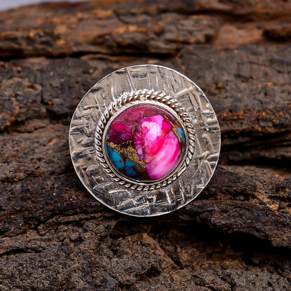 Purple Copper Mohave Turquoise Women's Ring – Handcrafted Elegance"