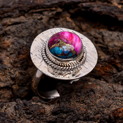 Purple Copper Mohave Turquoise Women's Ring – Handcrafted Elegance"