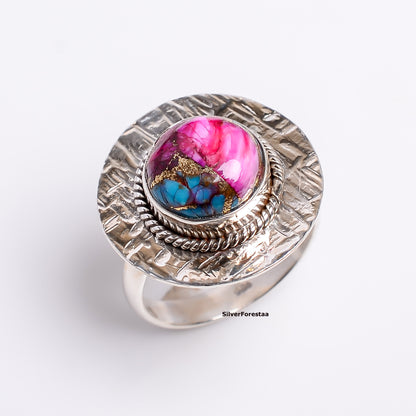 Purple Copper Mohave Turquoise Women's Ring – Handcrafted Elegance"