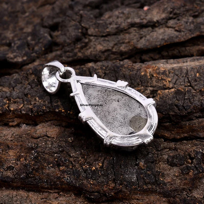 Raw Pyrite Silver Pendant Necklaces